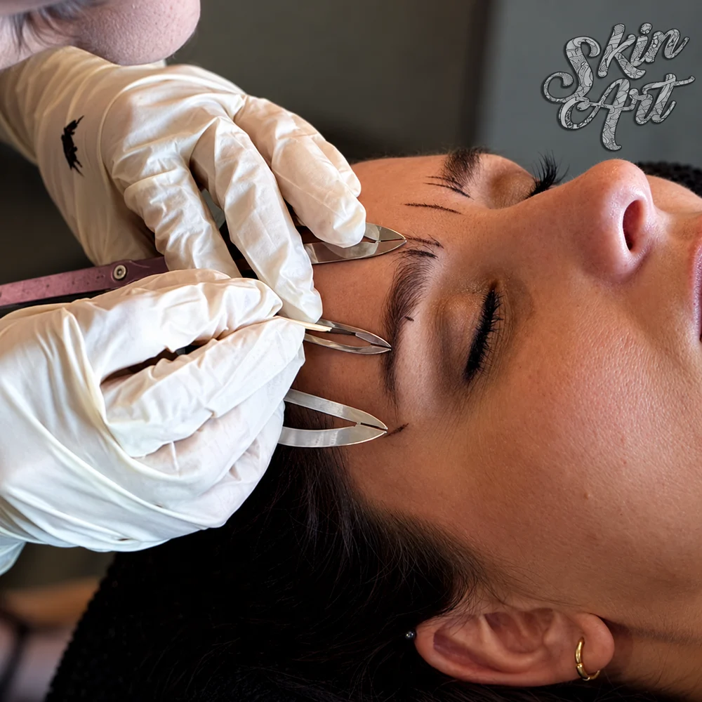 A microblading training demonstration